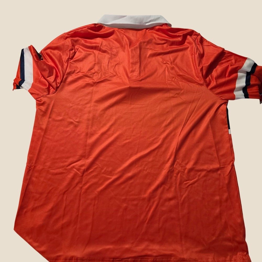 BDA Sports Detroit Tigers Pepsi Rugby Shirt Mens Medium Orange Long Sleeve Polo - Picture 2 of 3